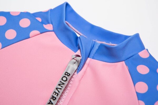 BONVERANO Infant and Baby Girl Swimsuits/Rashguard One Piece UPF 50+ Sun Protection Ruffle Zipper with Sun Cap. - Image 5