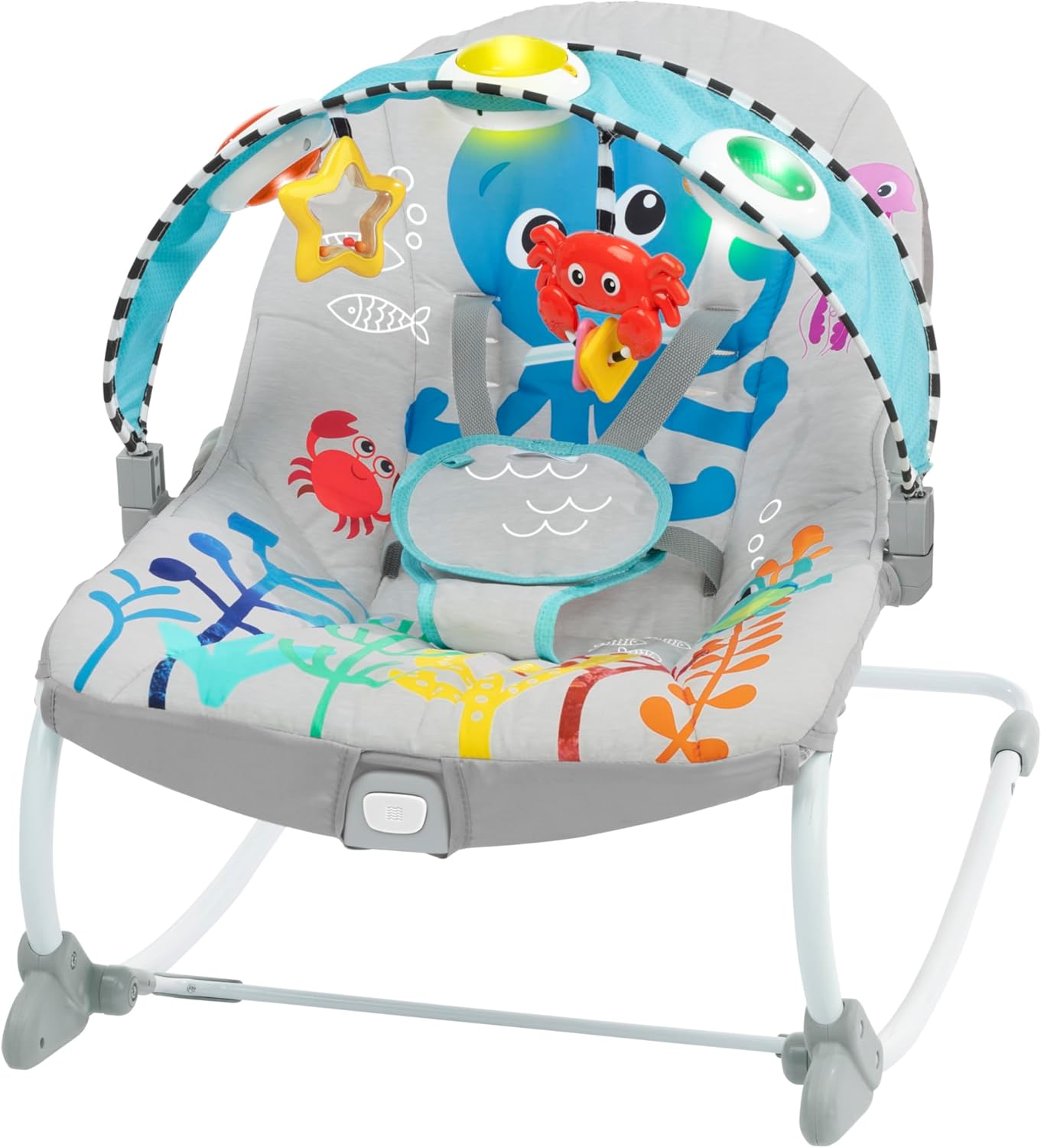 71y57KL-QBL._AC_SL1500_.jpg Baby Einstein Ocean Explorers Kick to It Opus Musical Infant to Toddler Rocker Swing Chair 0-30 Months - Image 1