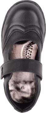 Childrens Kids Girls Slip On Faux Leather Smart Formal School Touch and Close Shoes - Image 6