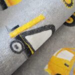 Poowe Round Construction Trucks Kids Area Rug Soft Fluffy Kids Construction Rugs for Playroom Nonslip Digger Nursery Rug for Boys Room,4FT - Image 5