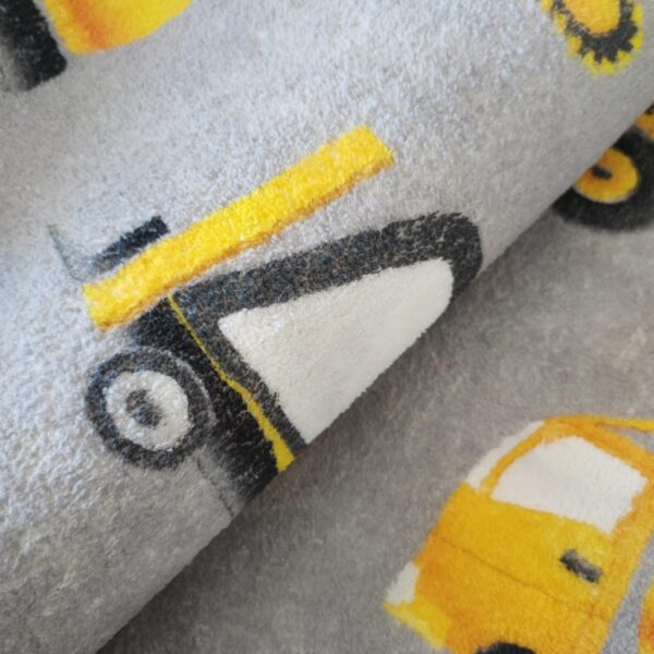 Poowe Round Construction Trucks Kids Area Rug Soft Fluffy Kids Construction Rugs for Playroom Nonslip Digger Nursery Rug for Boys Room,4FT - Image 5