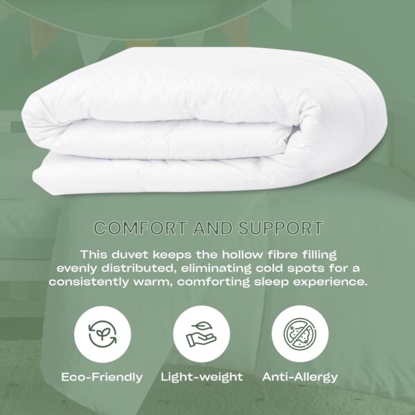 Night Comfort Egyptian Cotton 7.5 Tog Cot Bed Duvet for Toddler, Newborns, Baby Girls and Boys - Soft and Cosy All Season Cot Bed Bedding Hypoallergenic Quilted Baby Duvet - Image 5