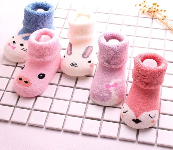 Baby Girl Shoes 0 3 Months Boots Baby Heels Shoes Children Autumn and Winter Fashion Cute Comfortable Thickened Thermal Socks(5PCS) Baby Bits for Newborn Unisexinfant Boots Boots - Image 3