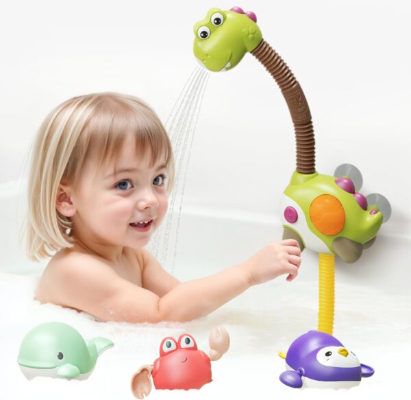 TUMAMA Kids Bath Toy Baby from 1 Year, Children's Shower Bath Toy from 1 2 3 4 5 6 Years with 3 Wind-Up Toys, Water Toy Children's Shower for the Wall, Bathtub Water Toy - Image 6