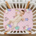 Kcldeci Baby Crib Sheets for Boys Girls Cute Pastel Unicorn Toddler Bed Sheets Playard Mattress N Play Sheets M - Image 7