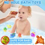Color Changing No Hole Bath Toys for Kids Toddlers, Color Change Sea Creatures Ocean Animal Toys with Drying Bag Baby Bath Toys Water Toys Floating Fish Toys Easter Gift - Image 2