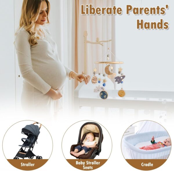 Baby Mobile Arm, Upgraded Wooden Crib Mobile Holder Without Mosquito Net, DIY DIY Cot Mobiles for Babies Mobile Stand Easy Installation for Hanging Bed Bell(Without Mosquito net) - Image 8