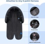 INFANZIA New 2-in-1 Head & Body Supports for Baby Newborn Infants - Extra Soft Car Seat Insert, Cushion Pads for Baby Bouncer, Strollers, Swing, 20x11.8 in, Black - Image 5