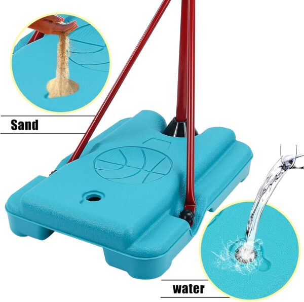 TONZE Kids Basketball Hoop and Stand Height Adjustable,Net and Ball Outdoor Indoor Mini Basketball Hoop Sport Play Set Toys for 4 5 6 7 Year Old Boys Girls(88cm/138cm/190cm) - Image 3