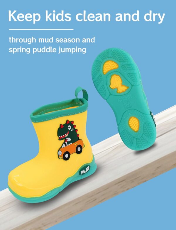 SEAUR - Girls Wellies Toddler Rain Boots Kids Wellington Boots Cute Patterns Boys Wellies Non-Slip Outdoor Shoes - Image 3