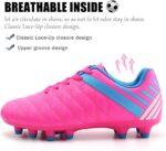 brooman Kids Athletic Soccer Cleats Boys Girls Outdoor Firm Ground Football Shoes - Image 4