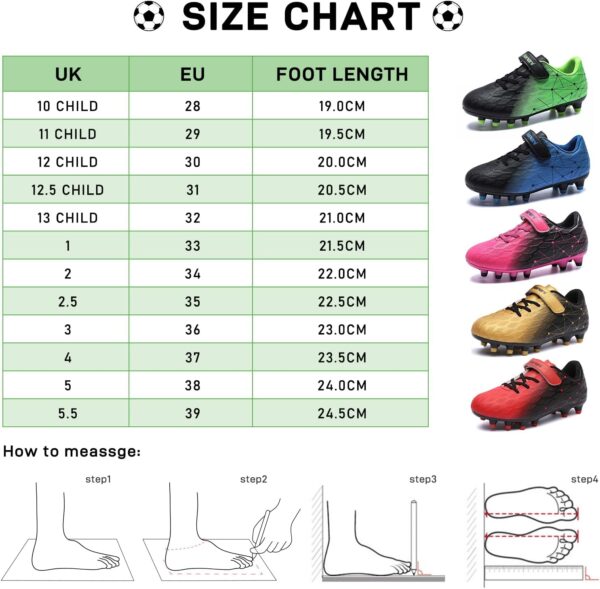 Boys Football Boots Shoes Kids Girls FG/AG Soccer Athletics Training Sport Running Shoes Profession Competition Teenager Indoor Outdoor Cleats Sneakers for Unisex - Image 6