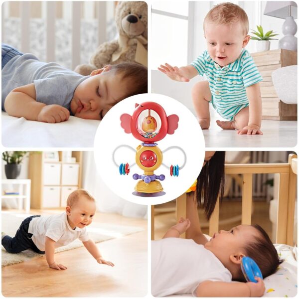 Newborns Baby Toys Wrist Rattle - High Chair Suction Toy, Suction Base Cup Toy | Sensory Activity Center Developmental Toys with Early Development Baby Toys, Sensory Teether Baby Toys - Image 6