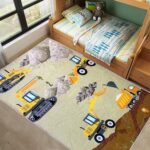 USTIDE Thick Kids Rug Play Mat,Cartoon Construction Area Rug Excavator Digger Kids Carpet Boys Girls Bedroom Rugs Floor Carpet Playroom Rug Nonslip Crawling Mat Plush Nursery Rug 120x180cm - Image 2