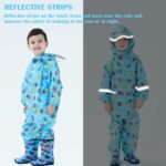 Fewlby Puddle Suit Kids All in One Waterproof Suit Boys Girls Rain Suit Toddler Muddy Suit Cartoon Raincoat Rain Wear for 1-10 Years - Image 4