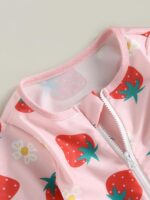 SANSIWU Toddler Baby Girls One Piece Swimsuit Zip Rash Guard Swimwear Ruffled Long Sleeve One Piece Cute Swimming Bathing Suit - Image 5