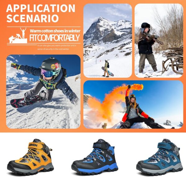 VITIKE Kids Snow Boots Outdoor Winter Walking Boots Warm Trekking Boots - Image 7