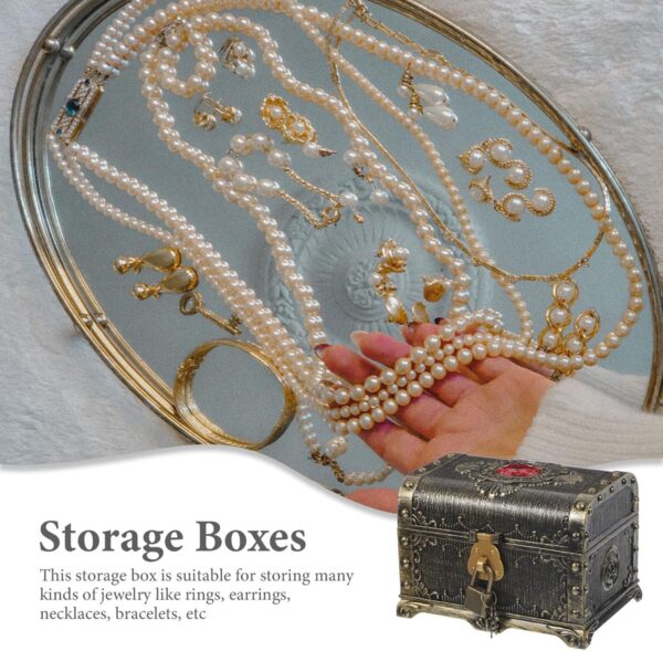 Homoyoyo Toys Plastic Chest Plastic Candy Case Treasure Chest Retro Sundries Organizer Jewelry Case Jewelry Organizer Jewelry Storage Case Photo Prop Antique Silver Child Decorations - Image 7