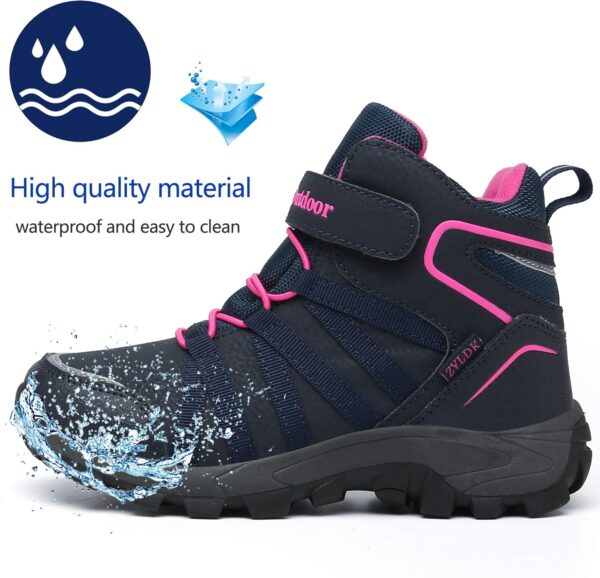 ZYLDK Kids Walking Hiking Boots Lightweigh Winter Warm Snow Non-Slip Outdoor Climbing Shoes - Image 2