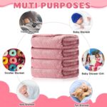 Reginary 4 Pack Fuzzy Blanket 30 x 40'' Waffle Flannel Baby Throw Blankets Warm Nursery & Crib Blankets for Girl & Boy Newborn Infant(Pink) - Image 5