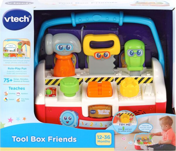 VTech Tool Box Friends Baby Musical Toy, Educational Toy with Music & Sounds, Electronic Preschool Toy Suitable for Boys & Girls for 12 Months, 2 & 3 Year Olds, Box size: 35 x 27.9 x 13.3cm - Image 2