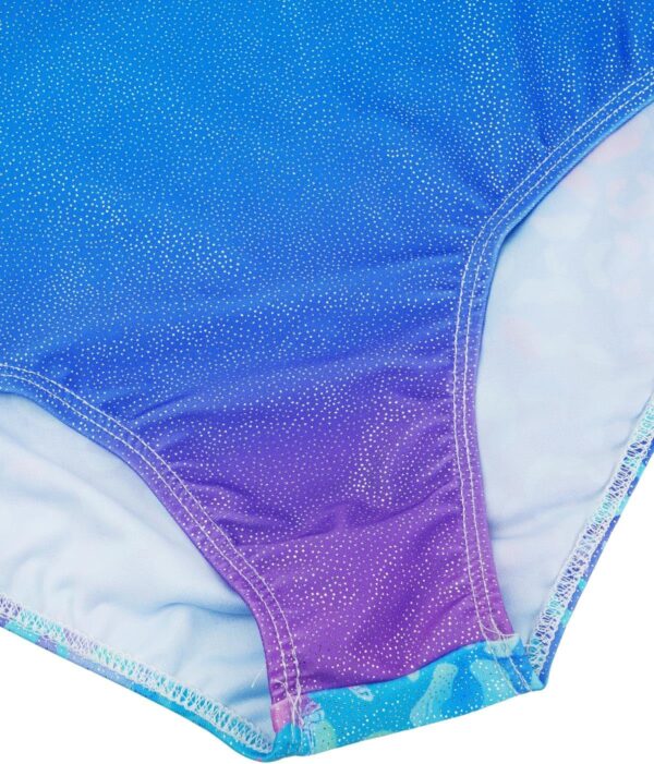 JiAmy Gymnastics Leotards for Girls, 3Pcs Sleeveless Athletic Outfit Sparkly Dance Unitards with Shorts Ballet Biketards 3-12 Years - Image 5