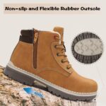 ARRIGO BELLO Winter Boots for Boys Lined Zipper Kids Snow Lace-up Girls Warm Winter Boot Sizes 12.5-5 - Image 4