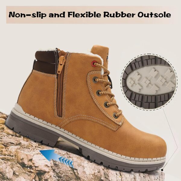 ARRIGO BELLO Winter Boots for Boys Lined Zipper Kids Snow Lace-up Girls Warm Winter Boot Sizes 12.5-5 - Image 4