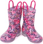 Hugrain Kids Adorable Light Up Wellies with Easy On Handles - Image 3