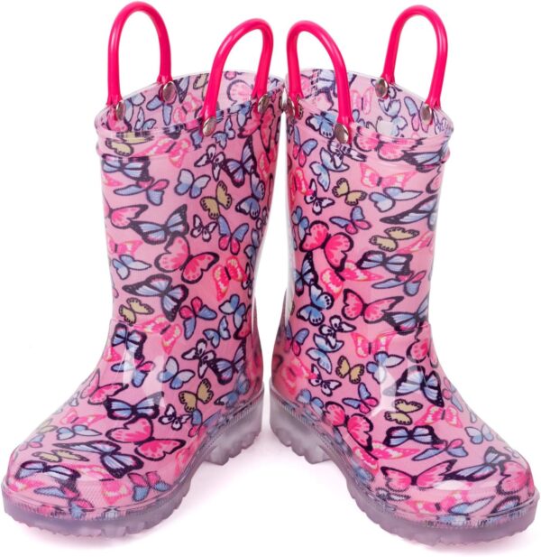 Hugrain Kids Adorable Light Up Wellies with Easy On Handles - Image 3