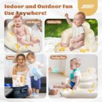 JOSEN Inflatable Baby Seat for Babies 3 Months & Up, Baby Floor Seats Learn to Sit Up, Portable Infant Feeding Shower Chair, Blow Up Baby Chair with Built in Air Pump - Giraffe - Image 6