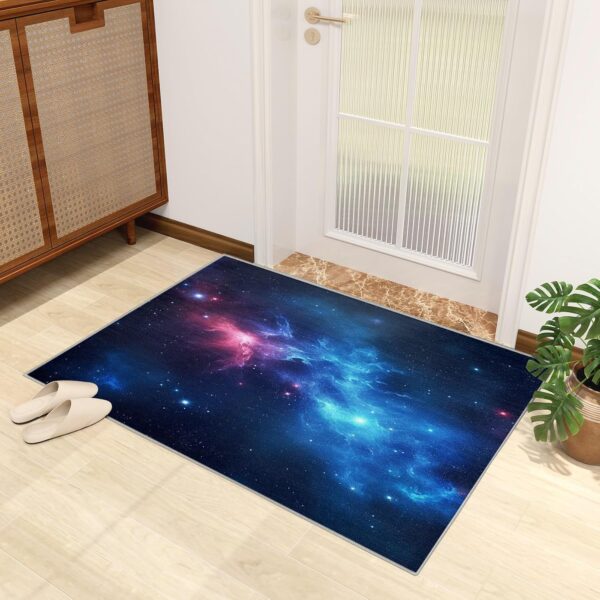 Galaxy Rugs for Kids Bedroom - Navy Blue Galaxy Rug, Boys Space Rugs for Living Room Bedroom, Washable Non Slip Soft Small Carpet, Patterned Area Rugs & Home Decor 40x60 cm - Image 4