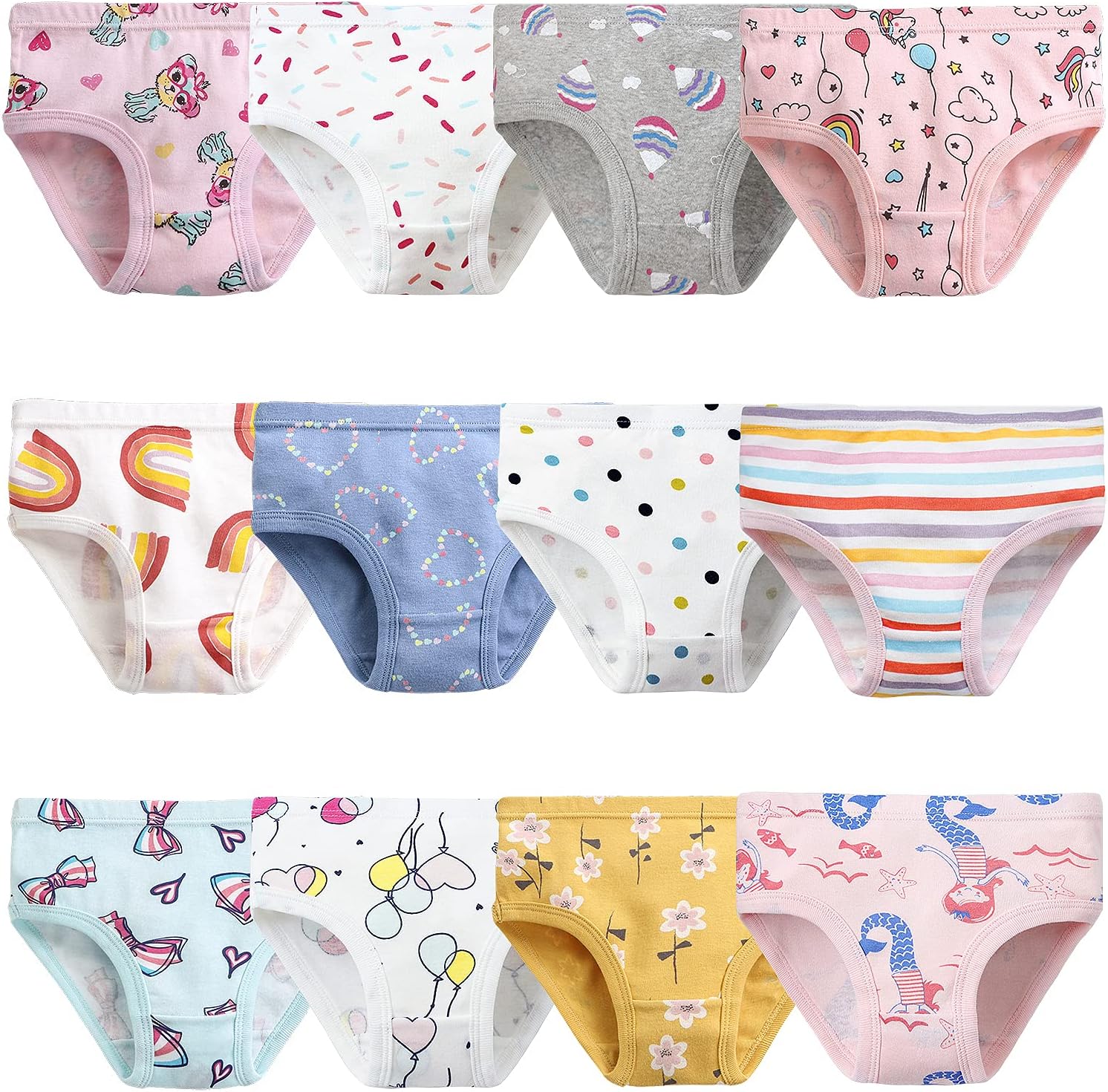 810ac7KQzgL._AC_SL1500_.jpg Adorel Girls' Underwear Toddler knickers Pants Briefs Cotton Pack of 12 - Image 1