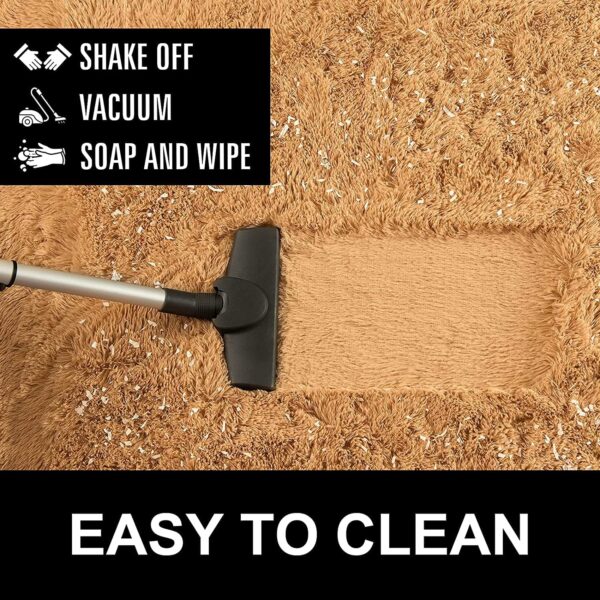 BOLUXIU Living Room Rugs,Khaki 120 * 160cm Fluffy Area Rug for Bedroom, Soft Touch Rug for Kids Room, Living Room Decor, Fuzzy Carpet for Nursery Soft Shaggy Rug for Play Room - Image 6