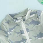 Vioyavo Toddler Boys Rash Guard Swimsuit Rompers Zipper Short Sleeve Whale/Dinosaur Print Kids Bathing Suit Baby Swimwear - Image 5