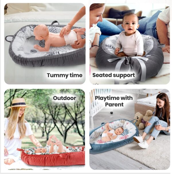 Totsi Baby Lounger Set | Ultra-Soft Baby Nest with Pillow and Blanket | Machine Washable Infant Lounger 0-24 Months | Adjustable Infant Nest for Travel | Baby Lounger Cover for Newborn - Image 4