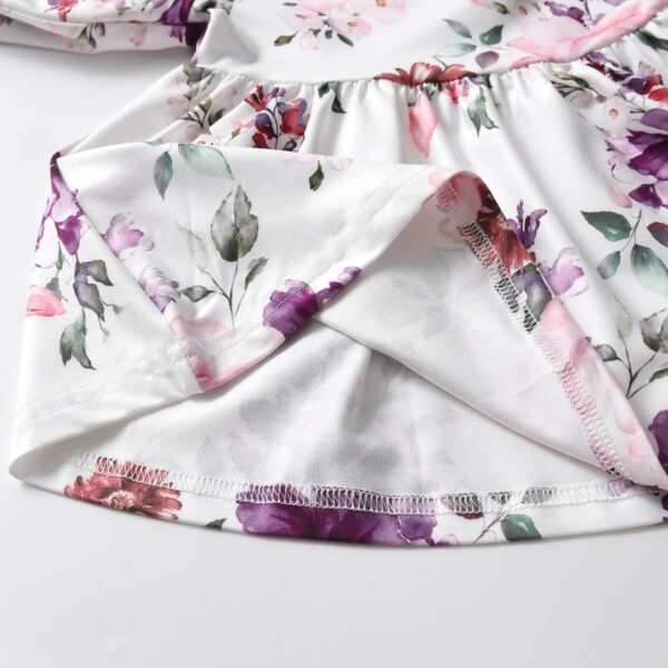 Tearfuty Toddler Baby Girls Floral Print Long Sleeve Top Pants 2Pcs Outfits Black - Image 5