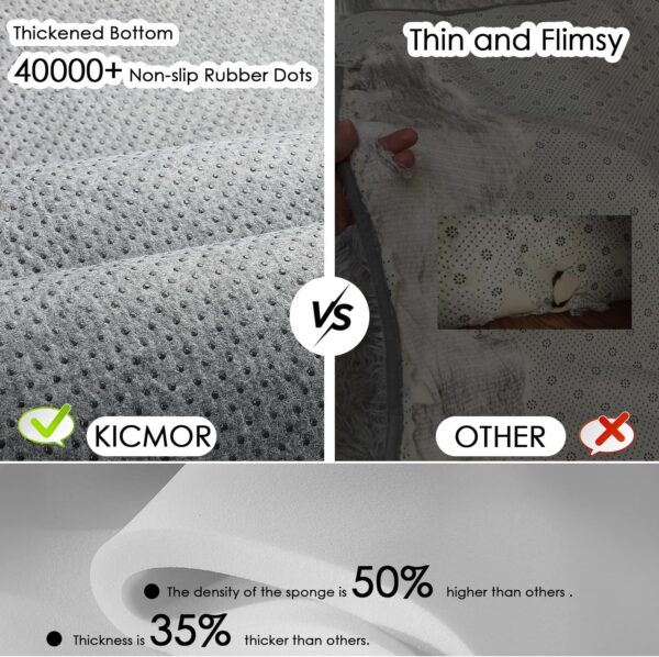 KICMOR 5x7 Rug for Living Room Bedroom, Fluffy Black and White Area Rug Fuzzy Shaggy Floor Carpets, Big Large Soft Plush Checkered Rugs for Kids Girls Boys Room Dorm Nursery, Home Decor Aesthetic - Image 4