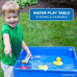 Play Platoon 5 in 1 Kids Activity Table and Chair Set for Toddlers, Building Block, Craft & Sensory Tables for Toddlers with 2 Chairs & 25 XL Blocks - Yellow Red Green - Image 5