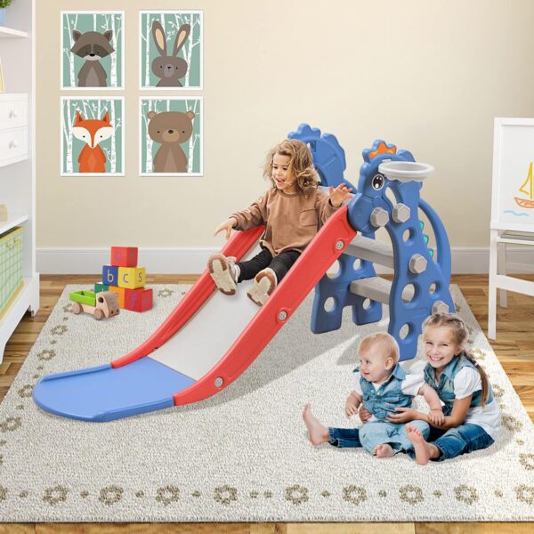 HENGMEI Kids Slide, Toddler Climber 3-in-1, Children Play Climbing Slide Set, Garden Climbing Frames Outdoor and Indoor for Children Age 1-3, Blue - Image 6