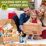 Giant bean Montessori Toys Set for Baby 12-18 Month, 8-in-1 Wooden Learning Toys with Ball Drop Roll Tower, Multifunctional Object Permanence Box, Hammer, Shape Sorting Stacking Cube Cups, Gift for 1+ - Image 2