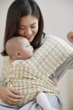 Konny Baby Carrier SoftBreeze Carrier Wrap, Easy to Wear Baby Wrap Carrier, Perfect Essentials Cloths for Newborn Babies up to 44 lbs, (Creamy Gingham, 2XS) - Image 8