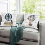 LUVADIAN hot air Balloon Decor Pillow Covers 18x18 Set of 2 - Woodland Nursery Decor, Kids Room Decor for Girls Boys, Kids Playroom Decor, hot air Balloon Pillow Covers, Kids Decorative Pillow - Image 4