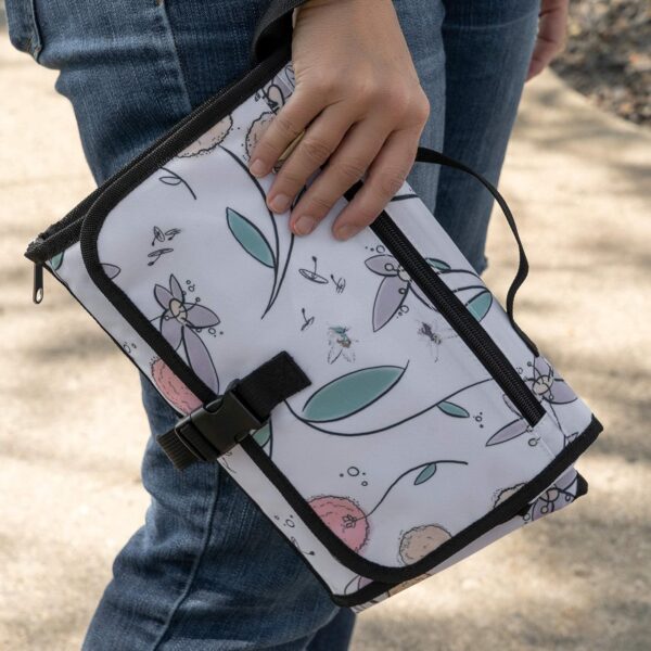 JumpOff Jo – Portable Changing Pad – Padded Diaper Changing Station – Fairy Blossom - Image 7