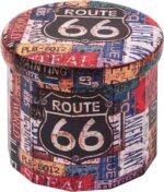 Bonlife Round Ottoman Storage,Folding Storage Organiser Toy Chest,Retro Faux Leather Footrest Stool Seat for Living Room 15"(Multicoloured) 38x38x38cm