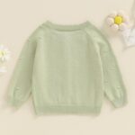 MAHUAOYIXI Infant Baby Girl Warm Clothes Long Sleeve Solid Color Cardigan Coat Knit Sweater Jumper Sweatshirt Winter Knitted Pullover Chunky Knitwear Outfits for Little Girl - Image 3