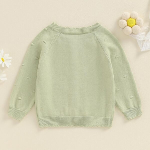 MAHUAOYIXI Infant Baby Girl Warm Clothes Long Sleeve Solid Color Cardigan Coat Knit Sweater Jumper Sweatshirt Winter Knitted Pullover Chunky Knitwear Outfits for Little Girl - Image 3