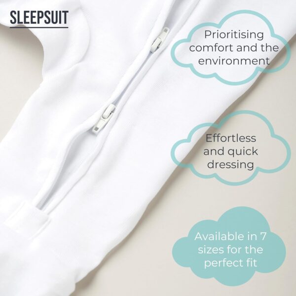 Sproot Baby | Premium Organic Cotton Sleepsuits | 3 Pack, 3-6 Months | Unisex Baby Nightwear with 2-Way Zip & Mittens | Soft Baby & Toddler Pajamas for Easy Changing in White - Image 2