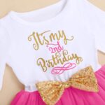 FYMNSI Baby Girls Toddler Kids 1st / 2nd / 3rd Birthday Party Dress Cotton Long Sleeve Bowknot Tutu Tulle Princess Dresses Photo Props - Image 3