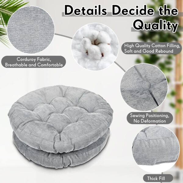 Jerify Round Floor Pillows Cushions 22 x 22 Inch Meditation Floor Pillow Large Floor Pillow for Kids Adults Meditation Cushion Large Pillows for Floor Seating Gift for Christmas (Light Gray,12 Pcs) - Image 3